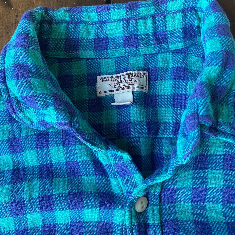 Blue and Black Checkered Men's Shirt Jacket - Picture 2 of 2
